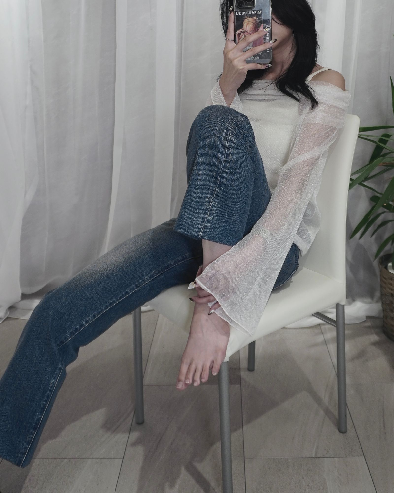 【25AW】STRAIGHT JEAN TROUSERS / ストレートジーンズ トラウザーズデニム (ヴィンテージブルー) / レディース
