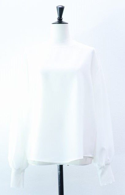 バックチュール シアーブラウス (ホワイト) Sheer Tulle Blouse (White) / 26AW *