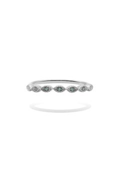 OCULUS RING WITH GREEN MOISSANITE / グリーン モアサナイト オキュラス リング K10/K18 (ホワイトゴールド)