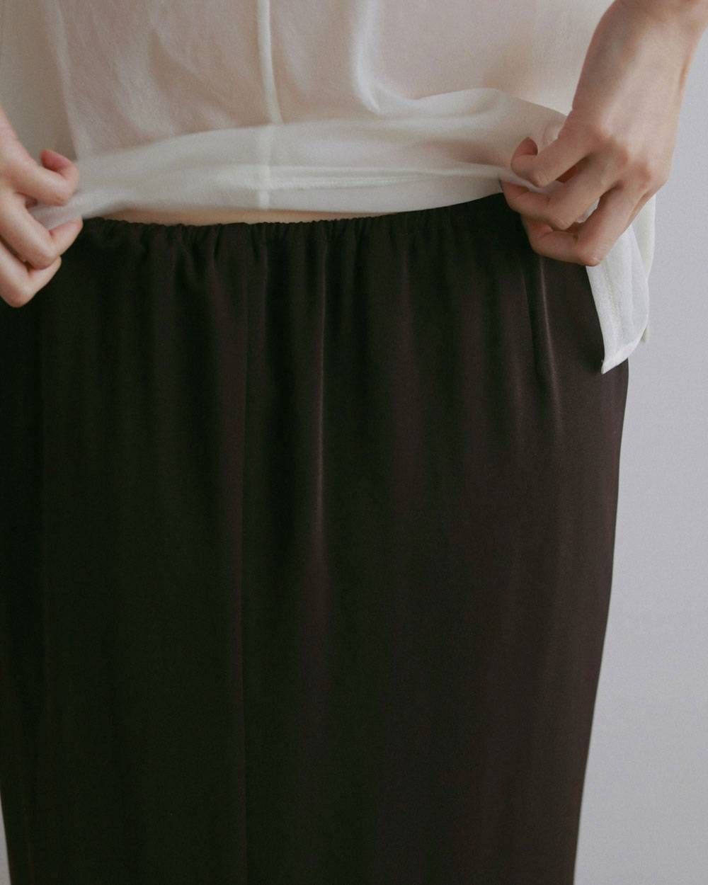 ジョーゼットペンシルスカート (ブラウン) Georgette Pencil Skirt (Brown) / 27SS