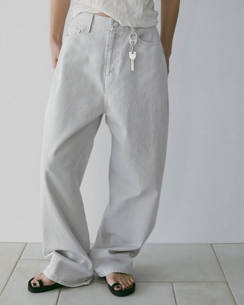 Wide Cocoon Denim (L/gray) / ワイドコクーン デニムパンツ (ライトグレー) / 26SS