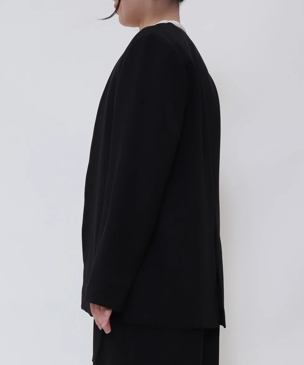 2WAY肩掛けノーカラージャケット (ブラック) Collarless Jacket (Black) /  26AW