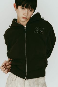 pierced hooded sweatshirt (Charcoal) / ピアス スウェットフーディ (チャコール) / 26SS