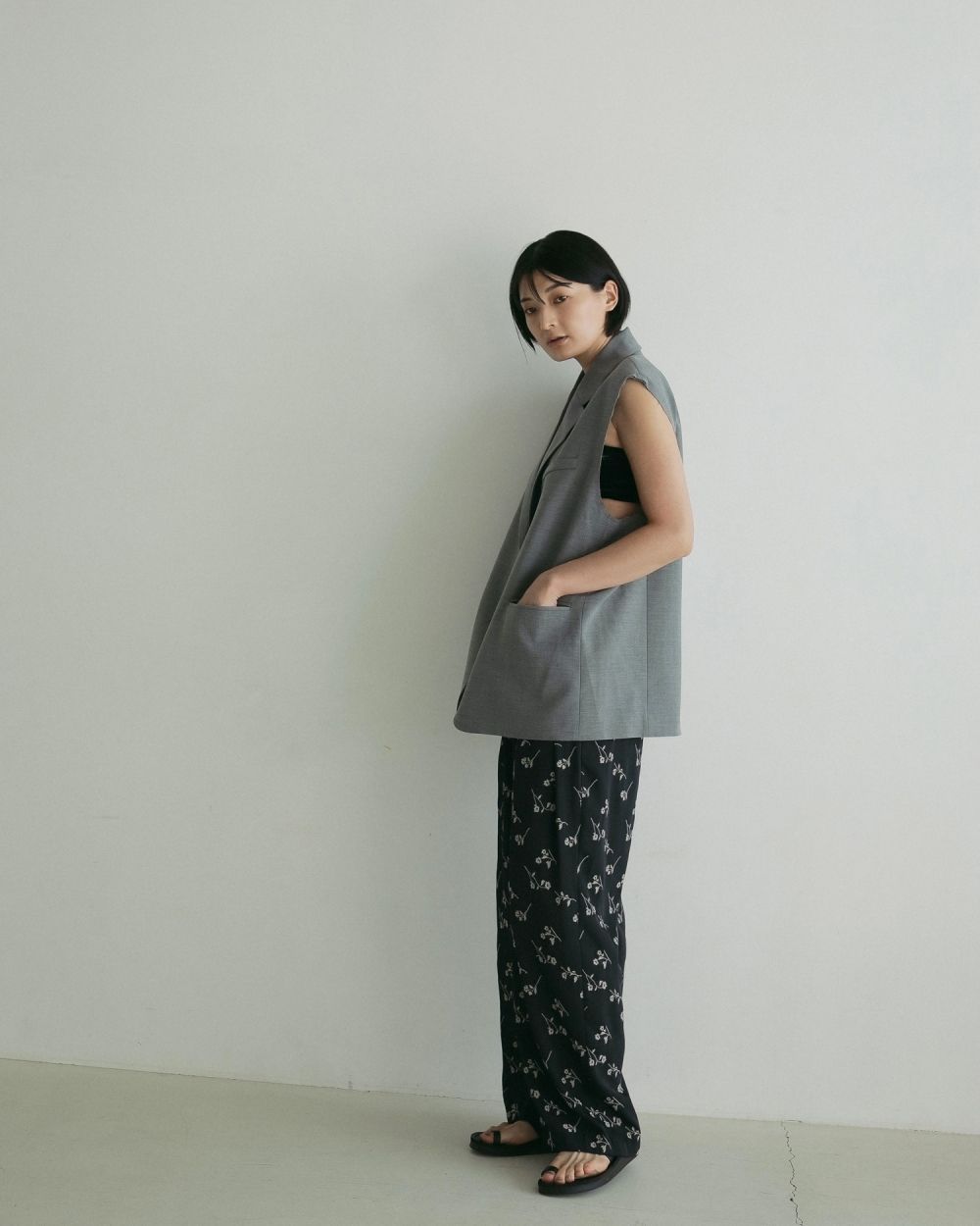 Cutoff Over Vest / カットオフ オーバーベスト (グレー)