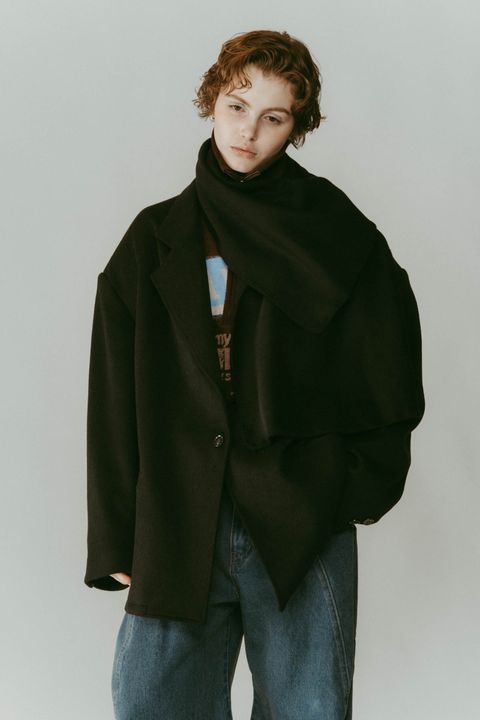 マフラー オーバージャケット (ブラック) muffler overlay jacket(unisex)