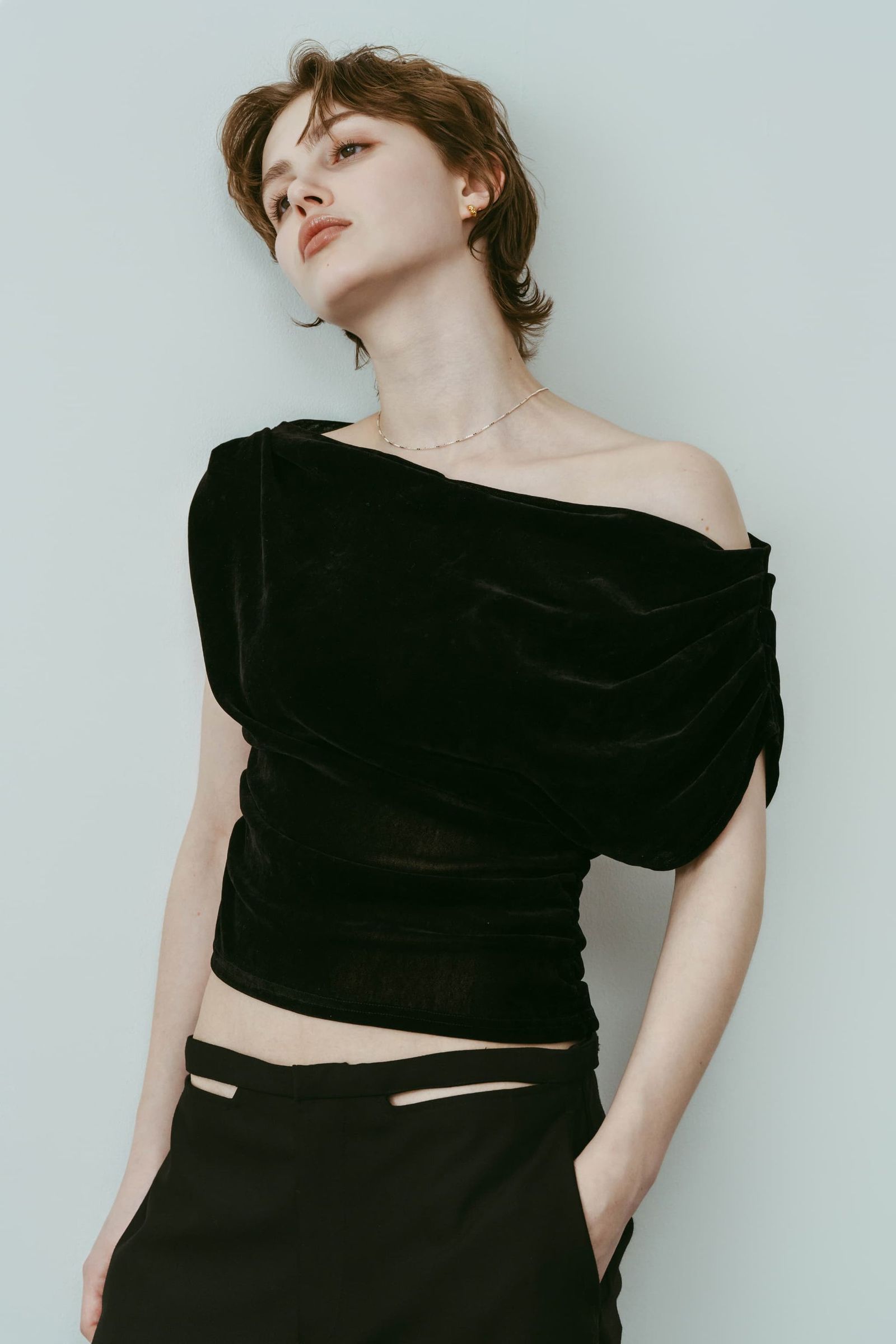 シアーベロア トップス (ブラック) sheer velour top (Black) /  26SS