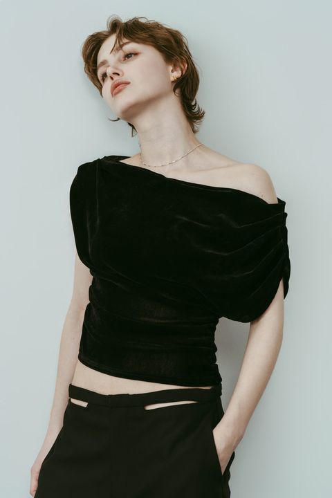 シアーベロア トップス (ブラック) sheer velour top (Black) /  26SS