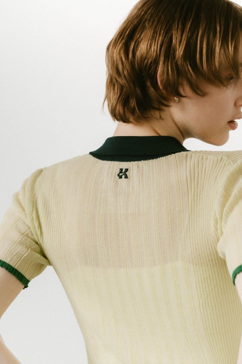 sheer polo knit / シアーニットポロシャツ (ミント) / 25SS