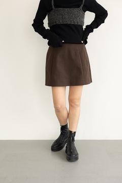 トラペーズシルエットスカパン (ブラウン)