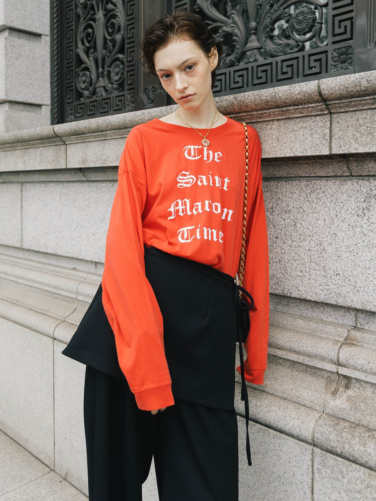 パーマネント ロングスリーブ Tシャツ (Sain Maroon Times) PARMANENT L/S TEE /  26AW