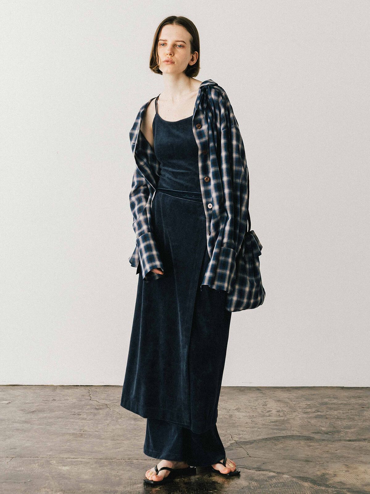 【25AW】SHEER CHECK SHIRT JACKET / シアーチェックシャツ (ブルー)