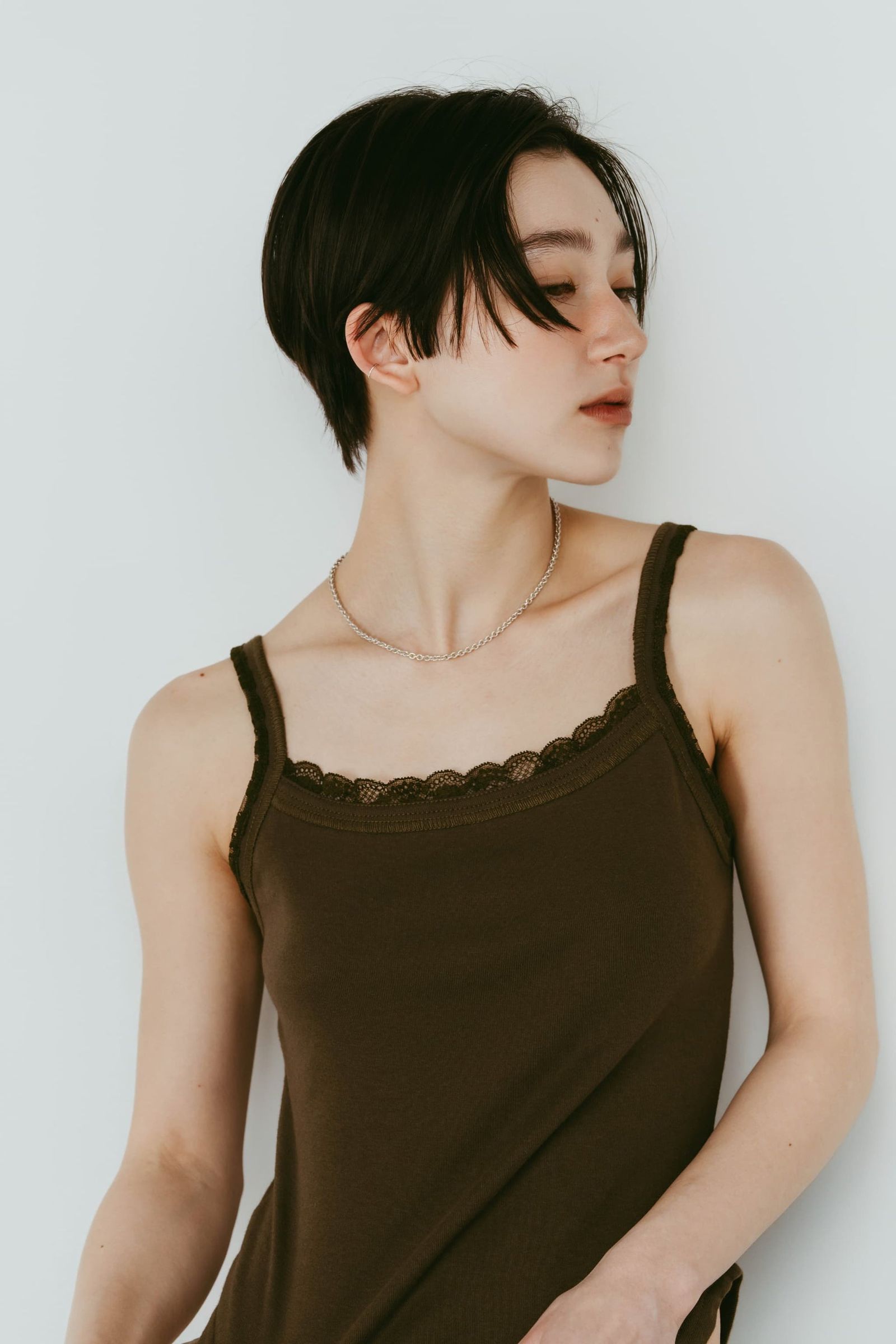 レースディテール キャミソール (カーキ) lace detail camisole (Khaki) /  26SS