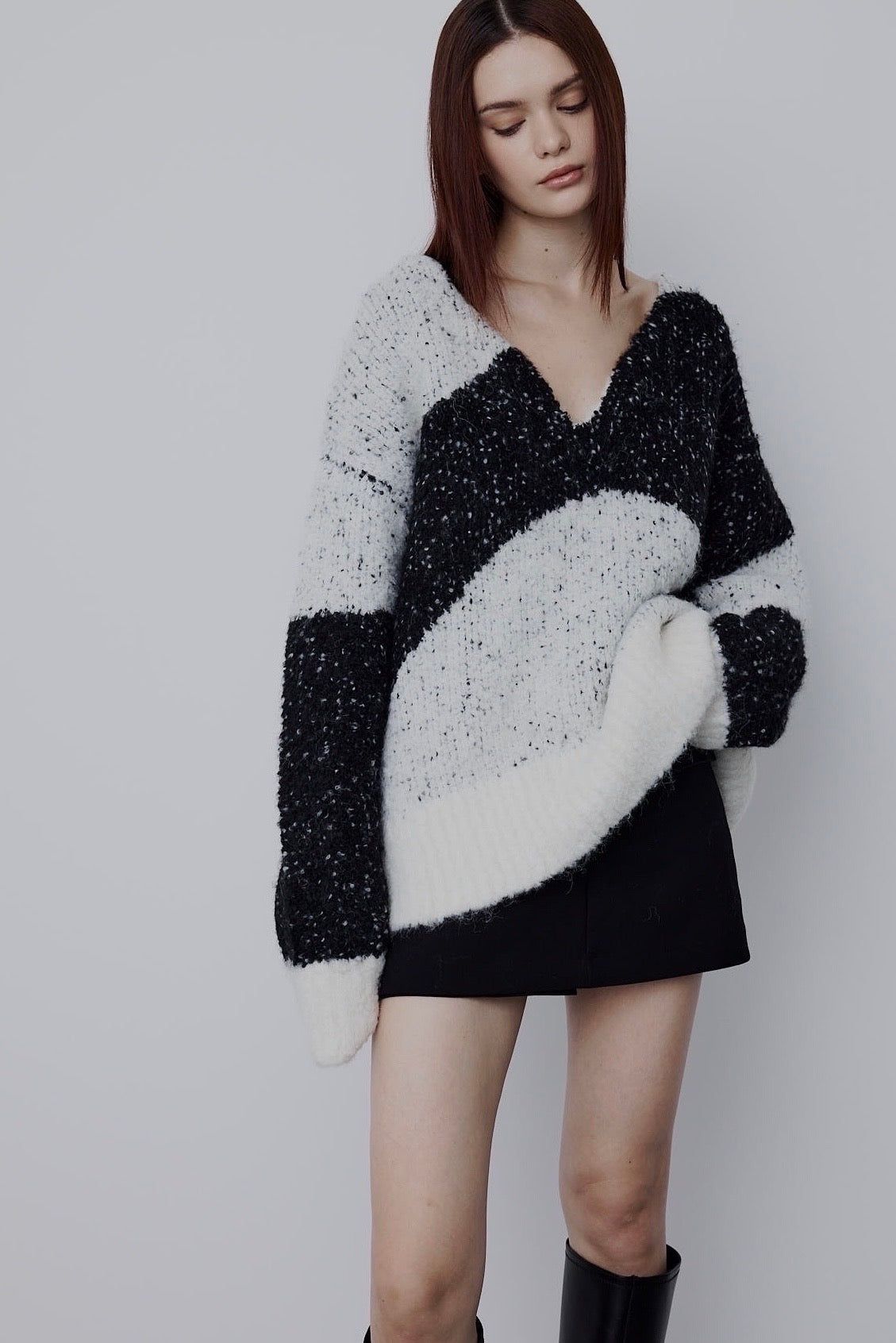 Are curve art knit (ホワイト)