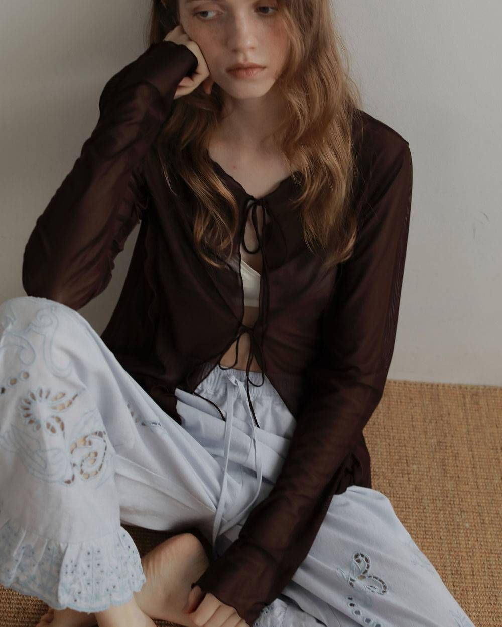 カットワーク レースパンツ (アイスブルー) Cutwork Lace Pants (Iceblue) / 27SS