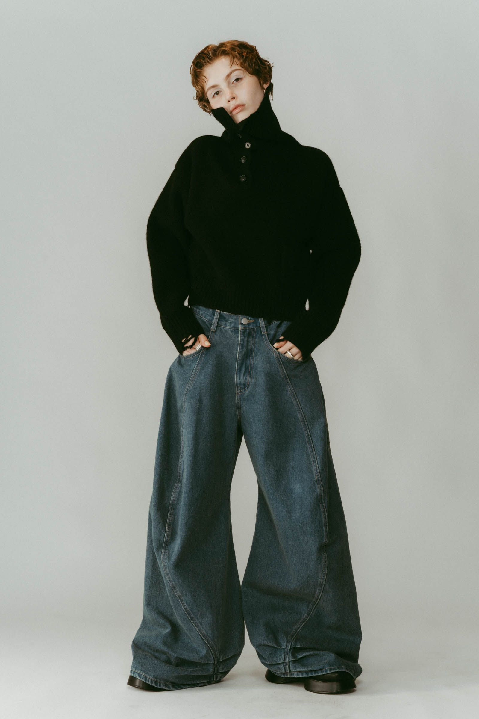 tuck design denim pants / タックデザインデニムパンツ (デニムブルー) / 25AW