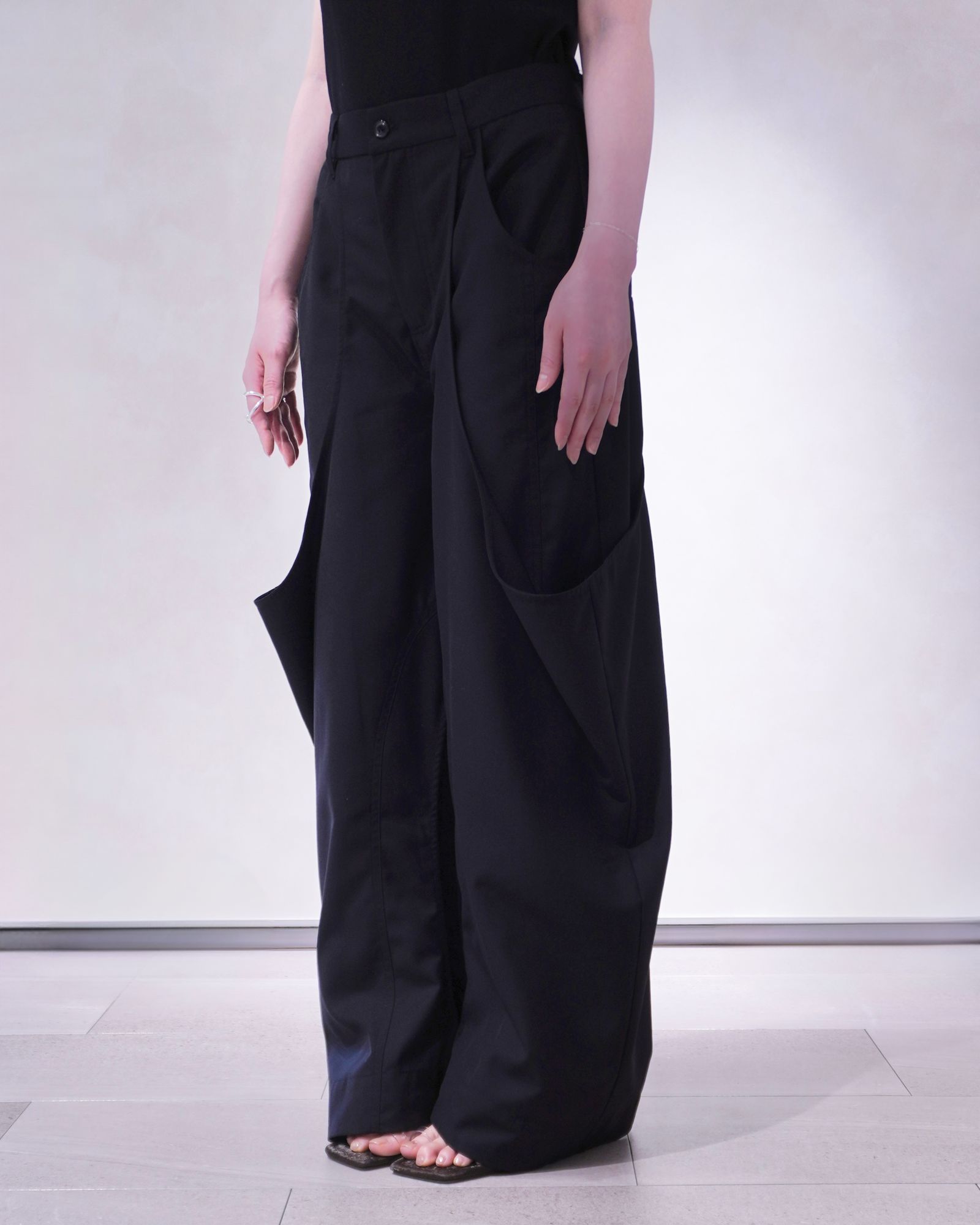 ハイブーツ ディテール パンツ (ブラック) high-boot detail pants(unisex) (Black) /  26SS