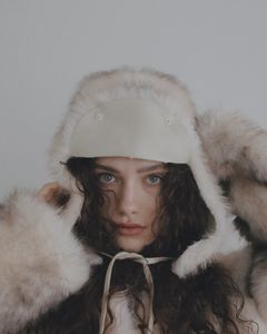 【先行予約】【26TH-16】ムートン調フライトキャップ (アイボリー) Mouton Like Flight Cap (Ivory) /  エコファー  /  フェイクファー 【受注期間6/14 23:59まで】