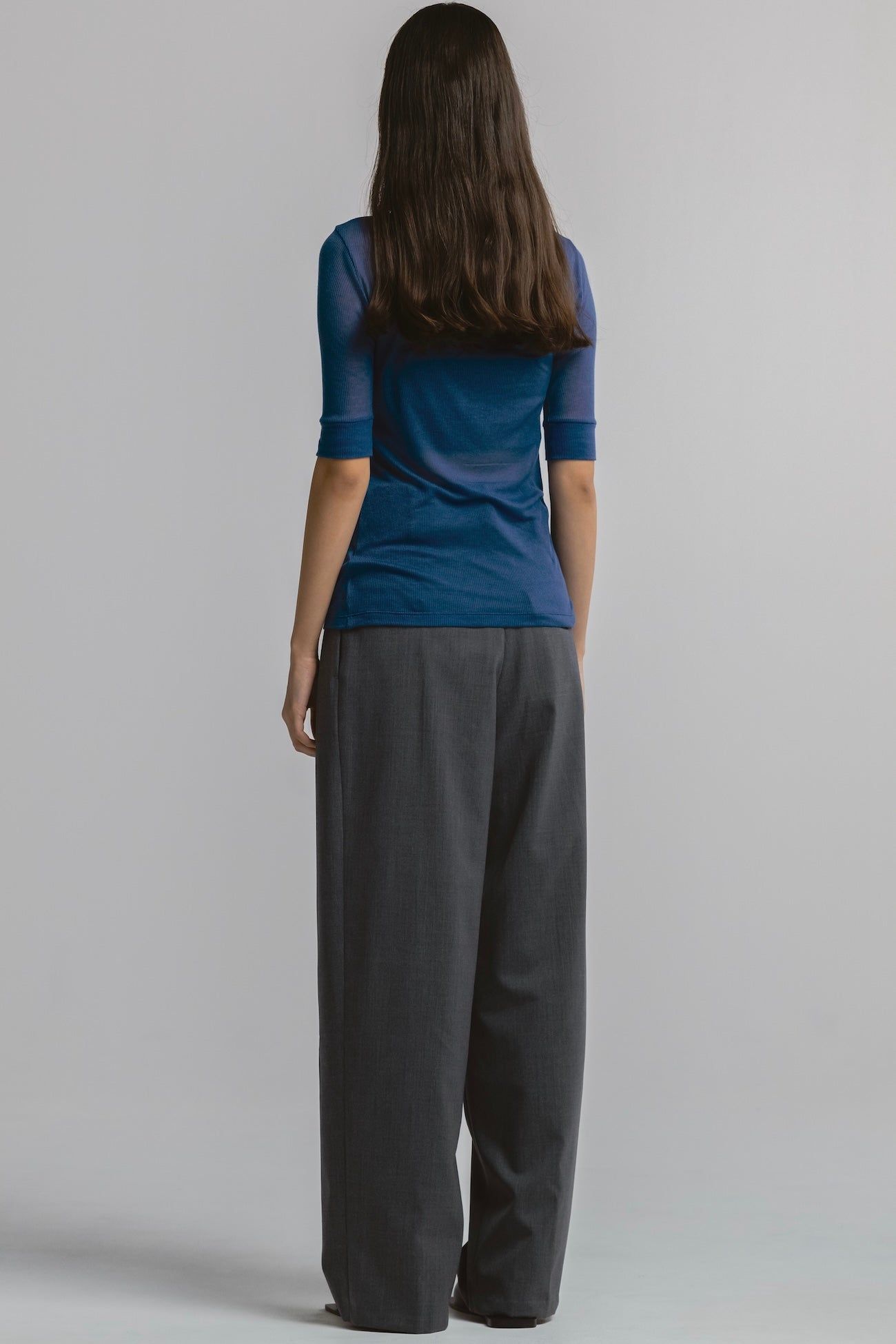 ヘンリートップス (ブルー) TENCEL CASHMERE HENLEY TOP (Blue) / 26SS