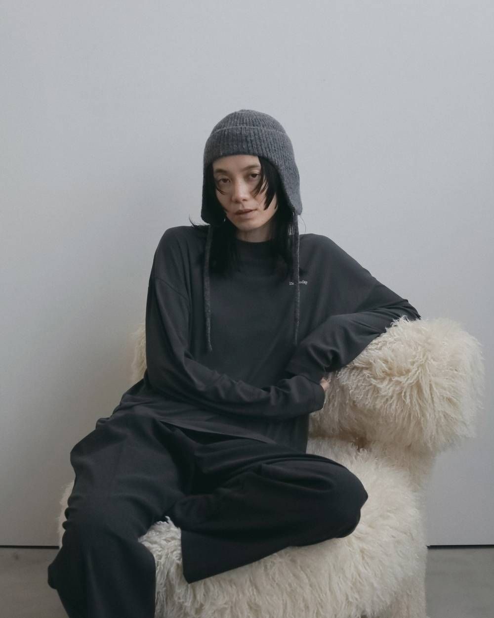 リブニット フライトキャップ (チャコールグレー) Ribknit Flight Cap (Charcoal gray) / 26AW 【6月29日まで期間限定予約】