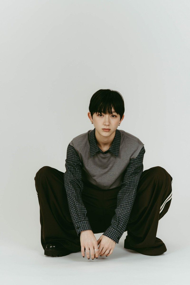 2-piece layered compact shirt (NavyGray) / 2ピース レイヤードコンパクトシャツ (ネイビーグレー) / 26SS