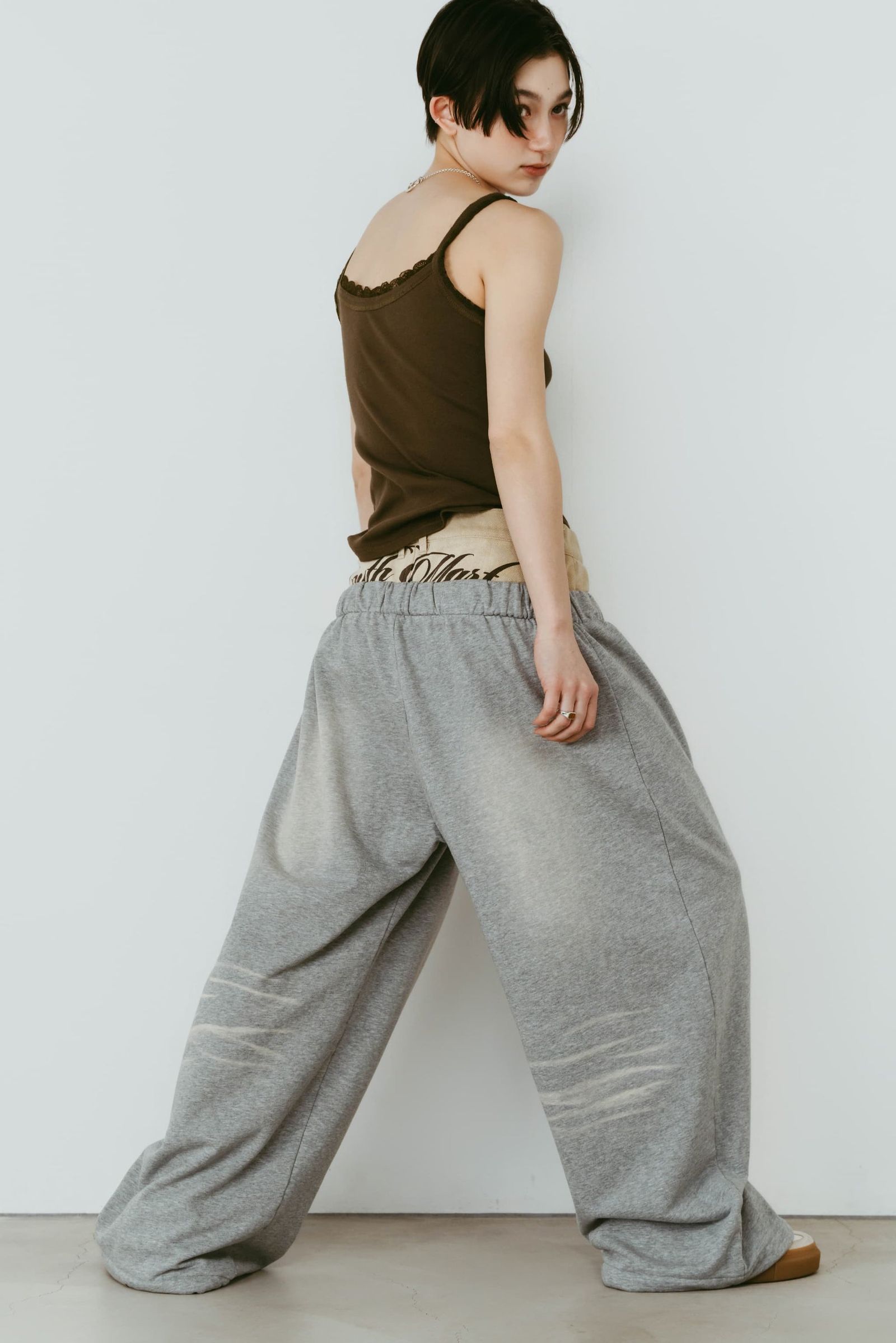 ダブルレイヤースウェットパンツ (グレー) double-layer sweatpants (Gray) /  26SS