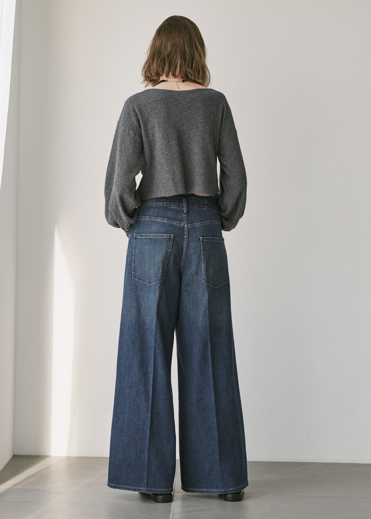 【Healthy DENIM × WILLFULLY】"Harmonia" waist frill wide denim PT / ヘルシーデニムコラボ フリルワイドデニムパンツ (ブルー) / 25AW /