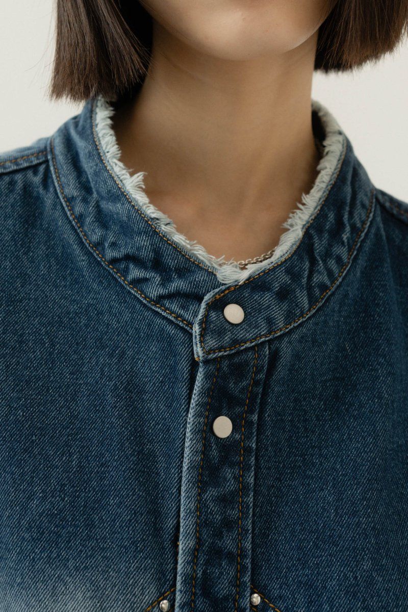 western denim over shirt(unisex)/indigo | KNUTH MARF