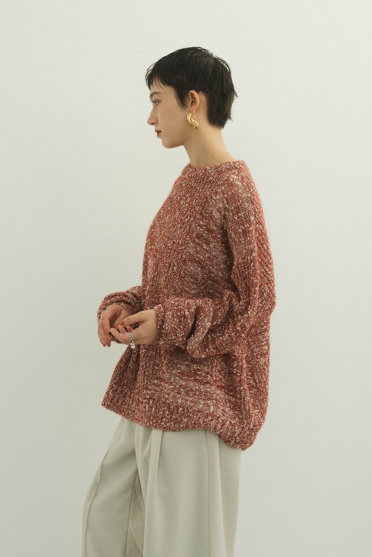 jaguard sheer knit(unisex) / ジャガード シアーニット (レッド)