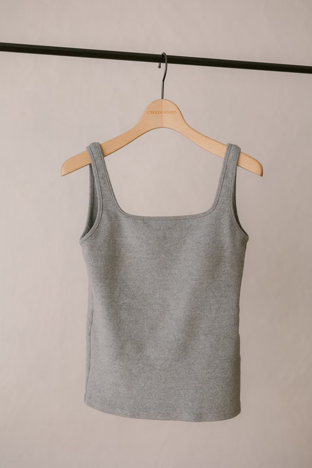 スクエアネックカップインタンクトップ (グレー) Square Neck Tank Top (Gray) /  26SS