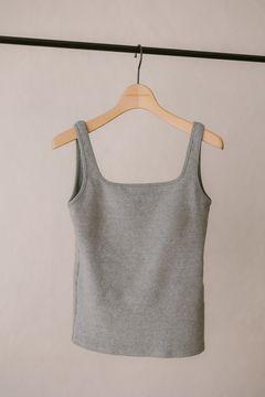 スクエアネックカップインタンクトップ (グレー) Square Neck Tank Top (Gray) /  26SS