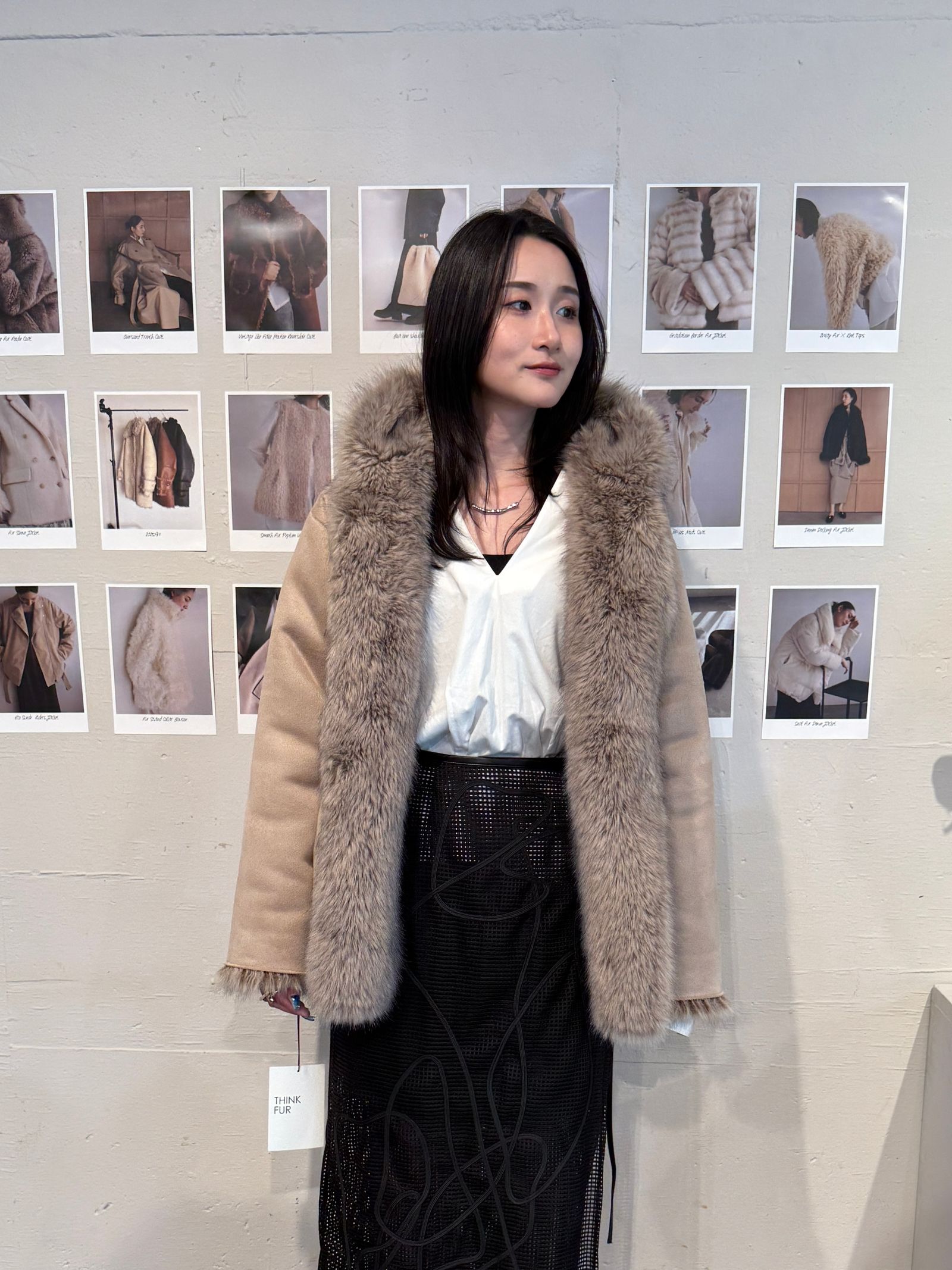【25AW】Fox Like Fur Foodie Coat (ベージュ) / フォックスライクファー フーディコート / エコファー / フェイクファー