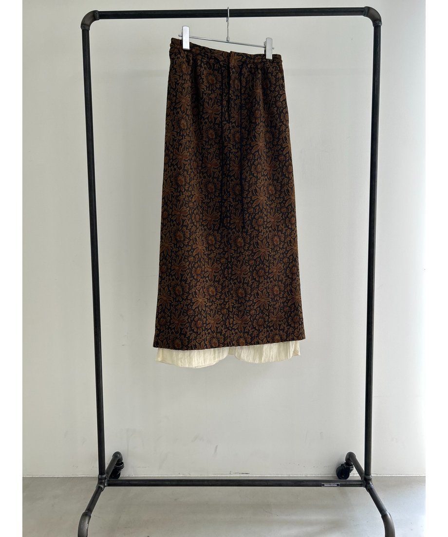 Adam jacquard long skirt / アダムジャカードロングスカート (ブラウン)