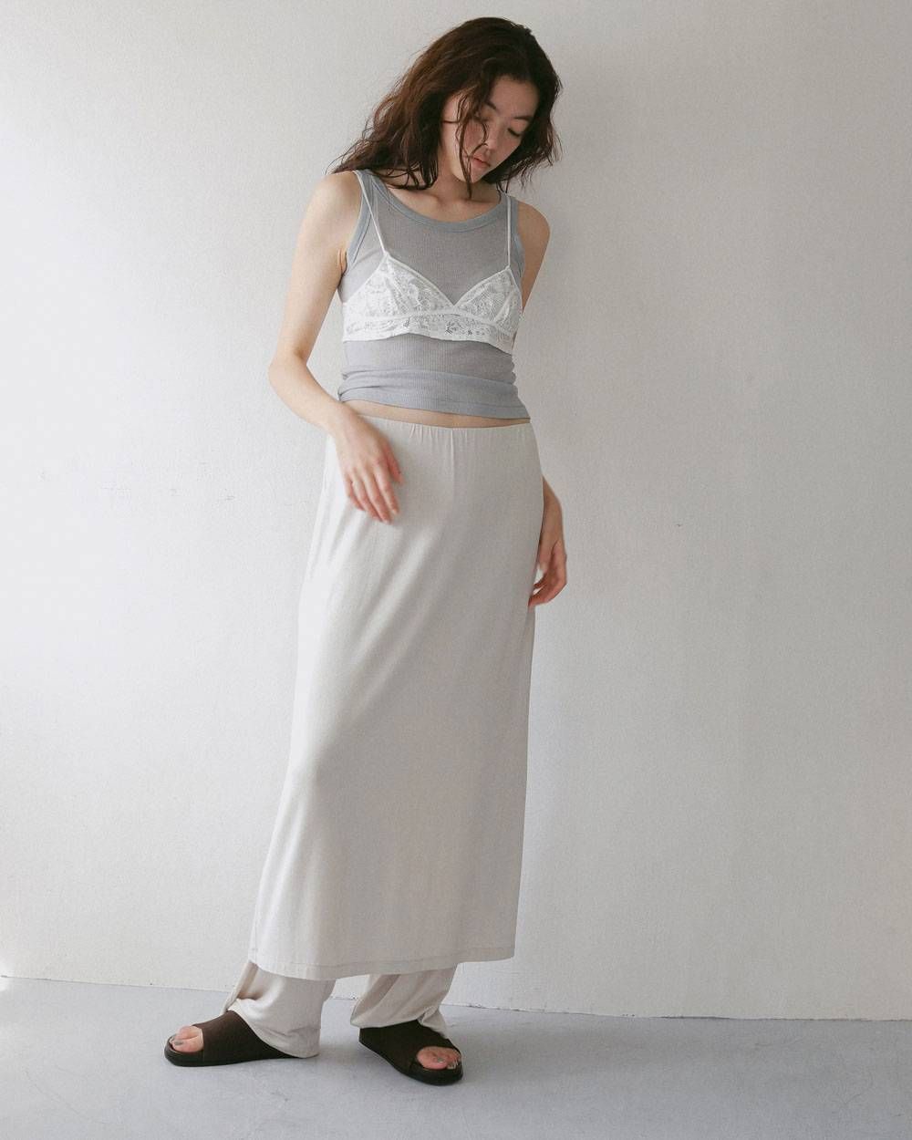 レイヤード ラフパンツ (アイボリー) Layered Rough Pants (Ivory) / 27SS