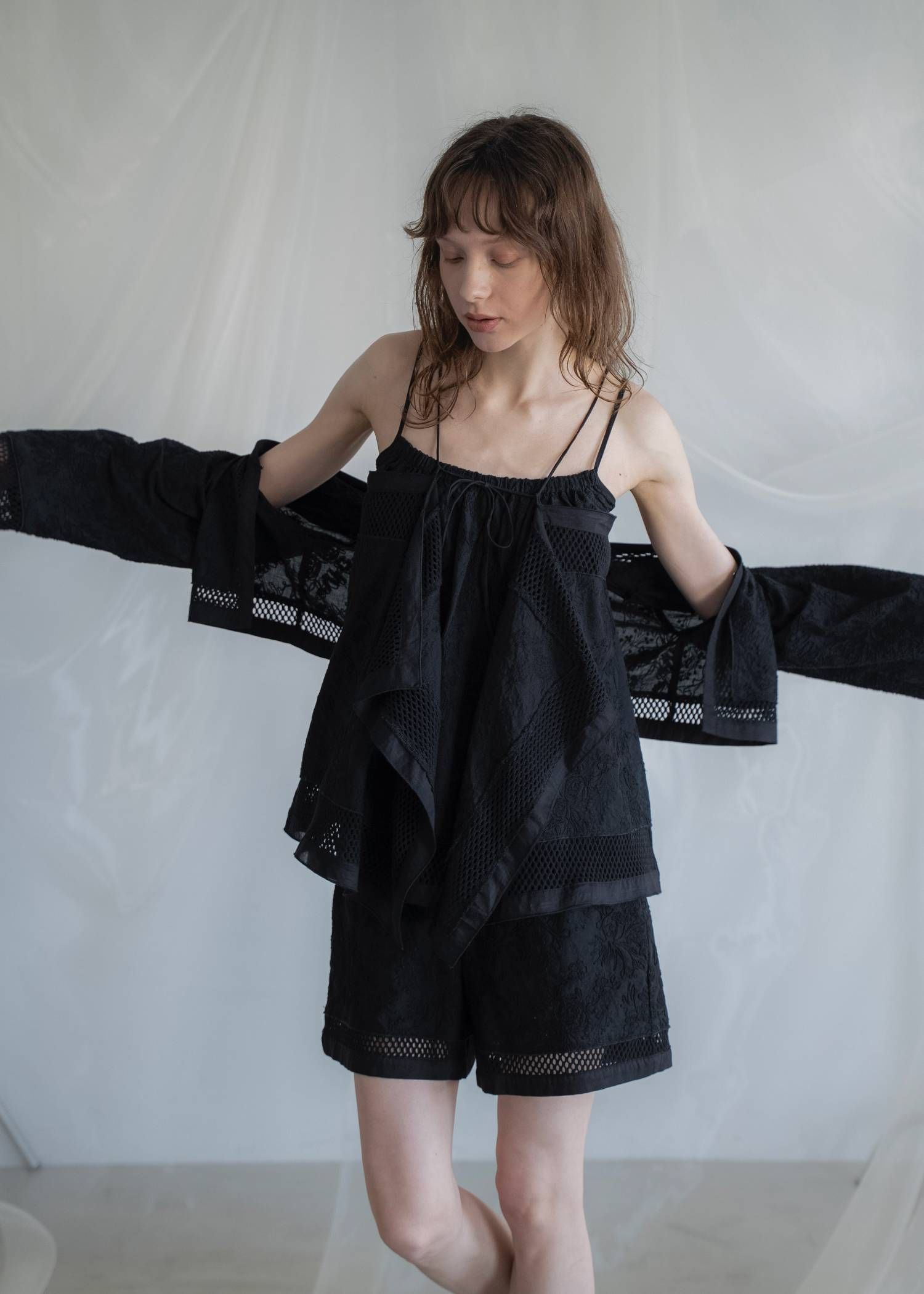 コットンレース ショートパンツ (ブラック) cotton lace trimming S/PT (Black) /  26SS