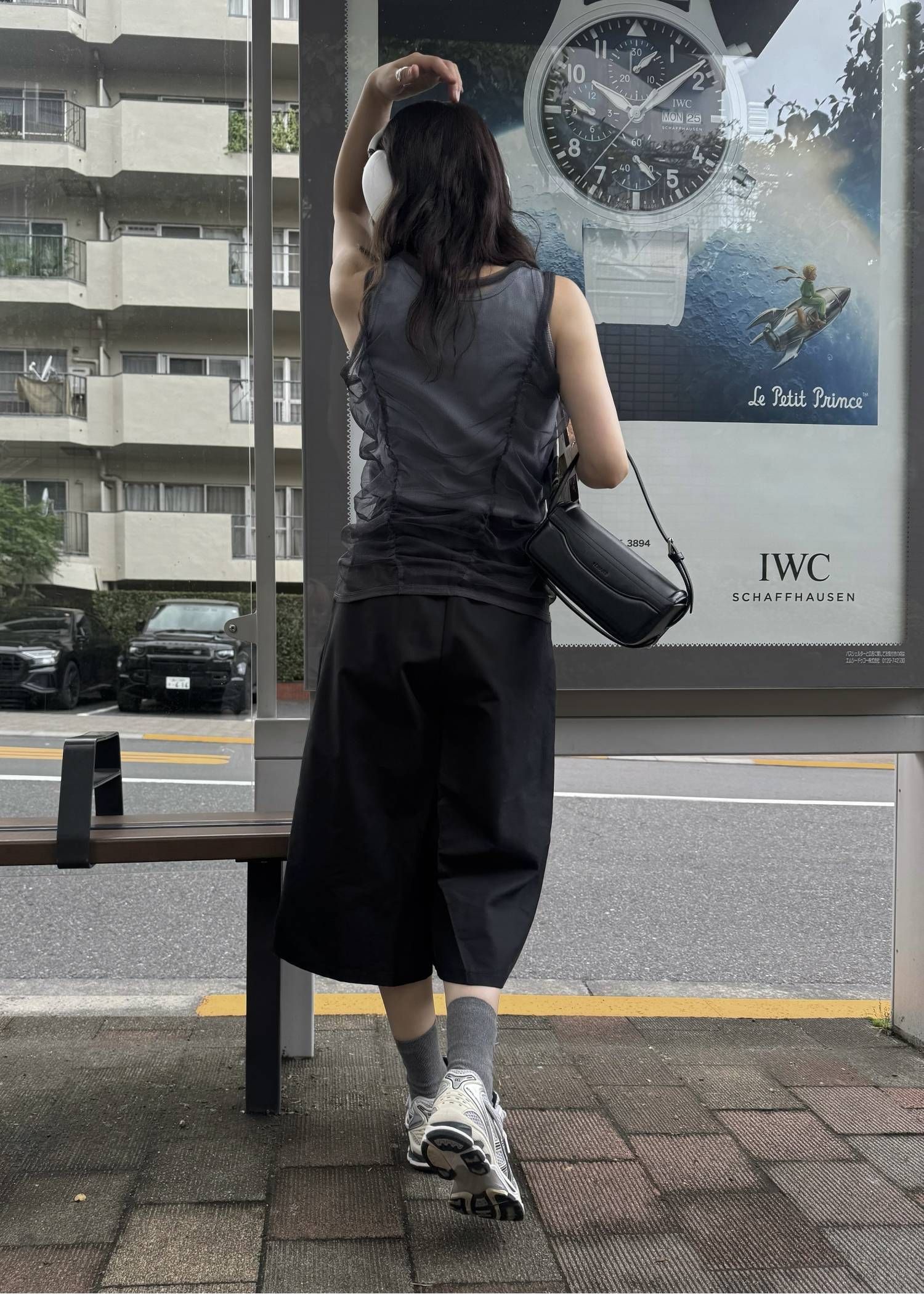 チュールリブタンク (スモーキーブルー) gather tulle layered rib tank (Smoky Blue) /  26SS