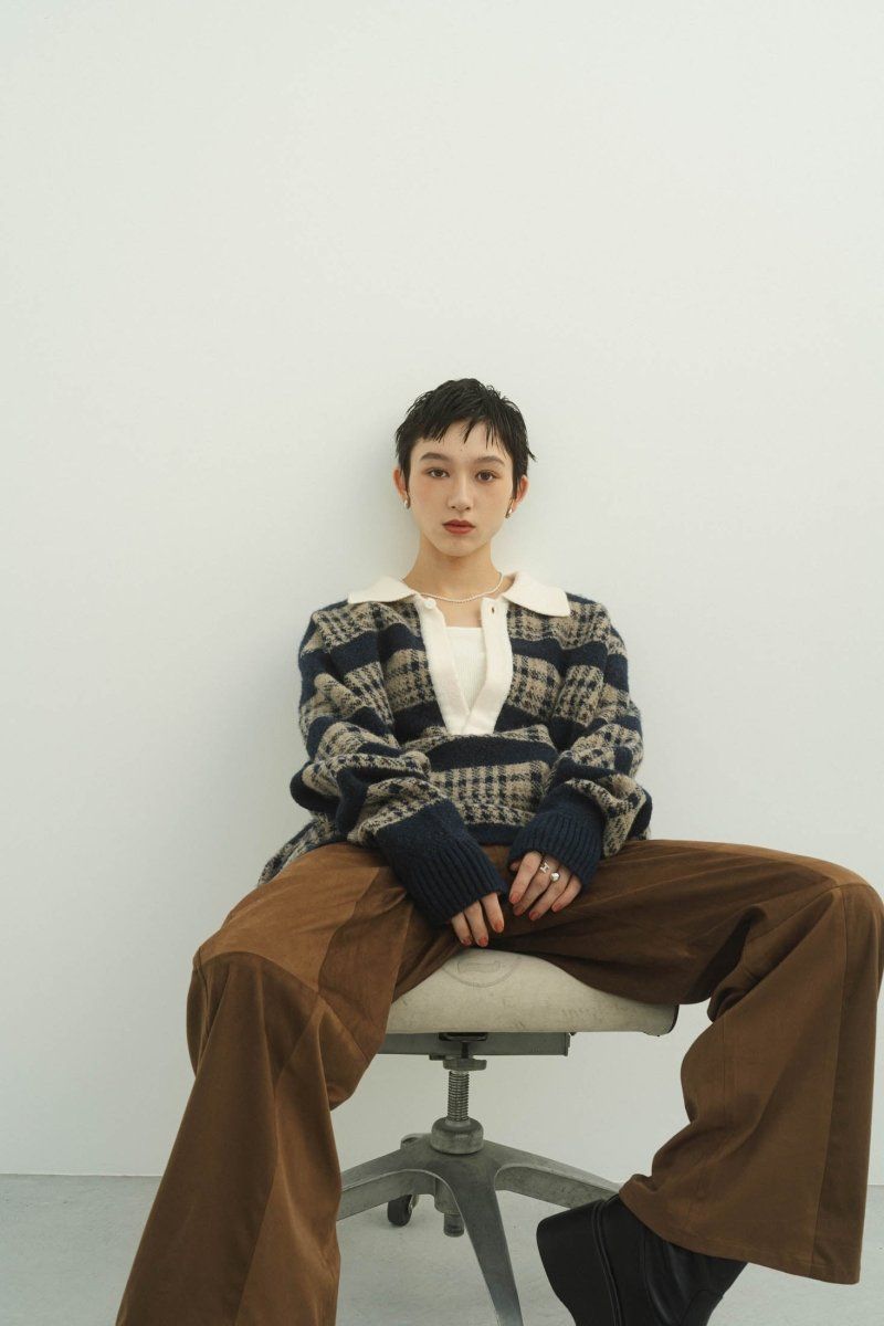 vintage lager knit / ヴィンテージラガーニット (ネイビーベージュ)