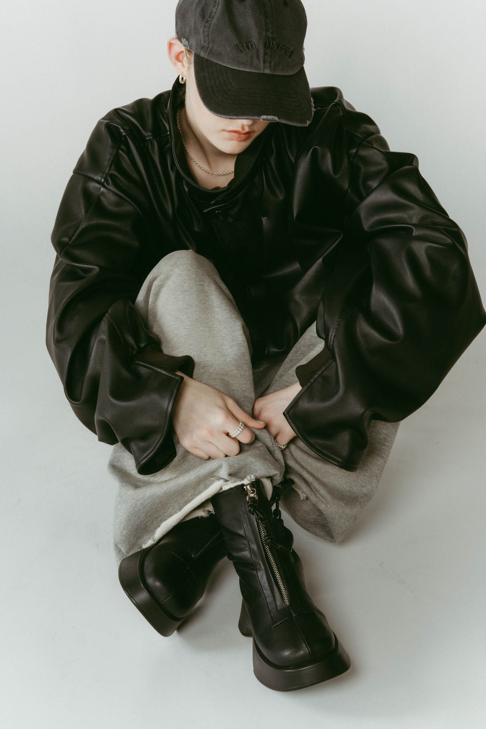 front zip platform boots / フロントジップ プラットフォーム ブーツ (ブラック) / 25AW