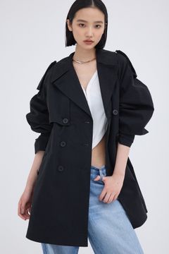 Umbrella trench coat / アンブレラ トレンチコート (ブラック)