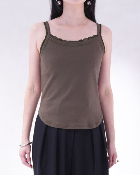 レースディテール キャミソール (カーキ) lace detail camisole (Khaki) /  26SS