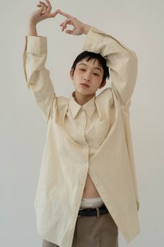 label over shirt(unisex) / ラベル オーバーシャツ (イエロー) / 25SS  Knuth Marf
