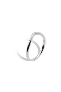 V RECTA RING / ブイ レクタ リング STERLING SILVER 925 (ホワイトゴールド)