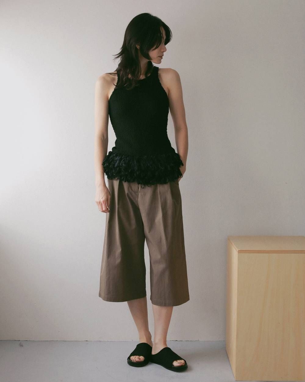 タック バミューダパンツ (ベージュ) Tuck Bermuda Pants (Beige) / 27SS