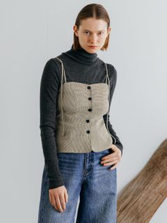 HENRY HIGH NECK TOPS (C/gray) / ヘンリーハイネックトップス (チャコールグレー) / 26SS