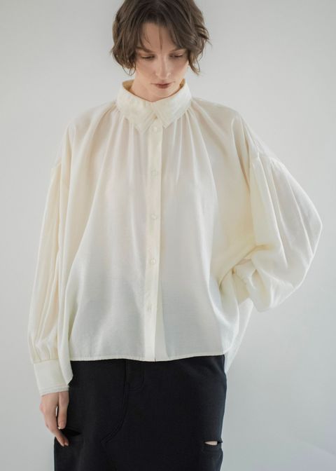 collar & cuffs triple layered over SH (Natural) / トリプルレイヤード オーバーシャツ (ナチュラル) / 26SS