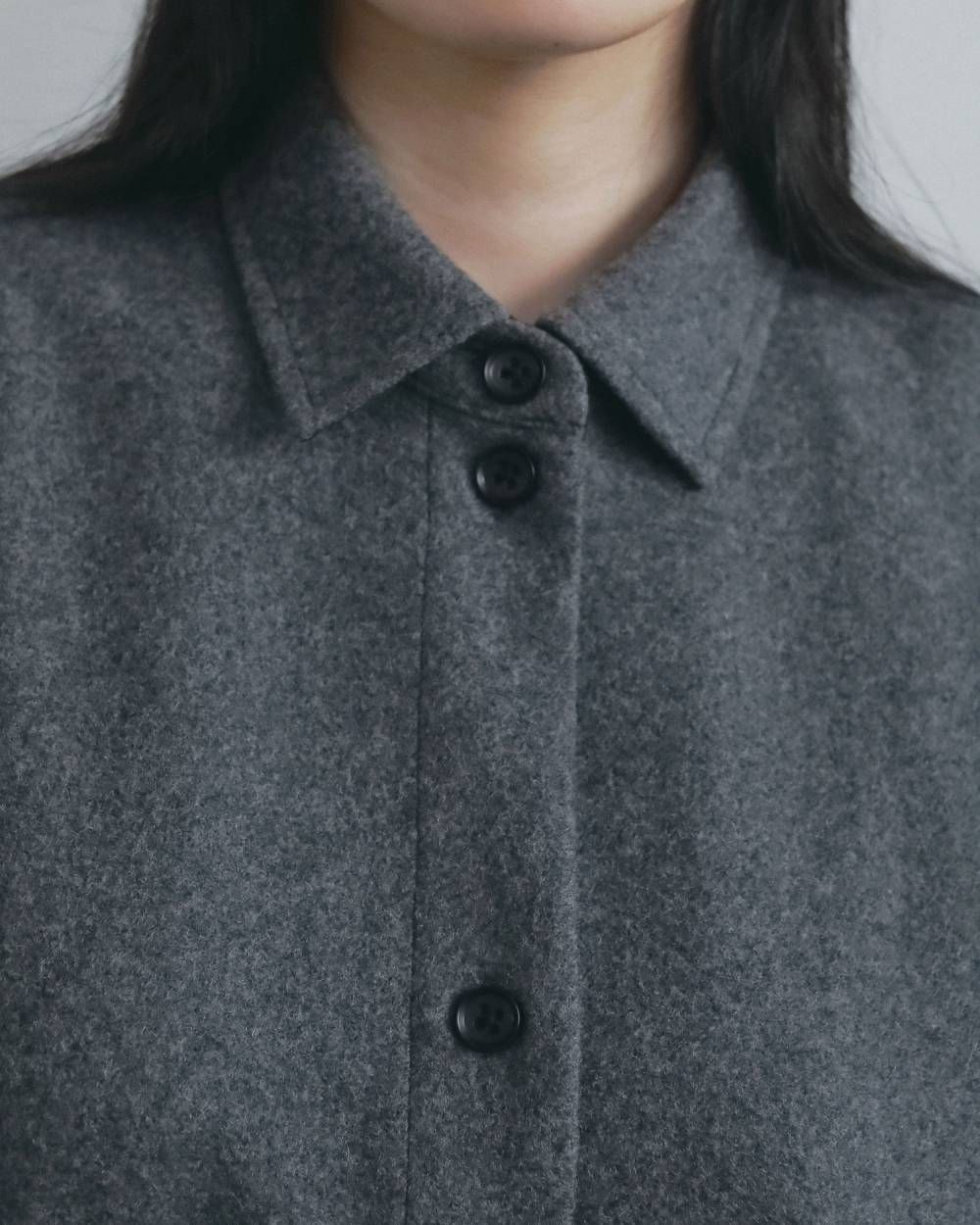 ウールオーバーシャツ (チャコールグレー) Wool Over Shirts (Charcoal gray) / 26AW 【6月29日まで期間限定予約】