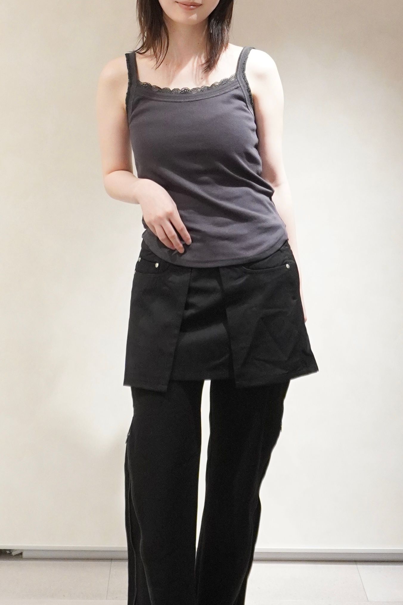 レースディテール キャミソール (グレー) lace detail camisole (Gray) /  26SS