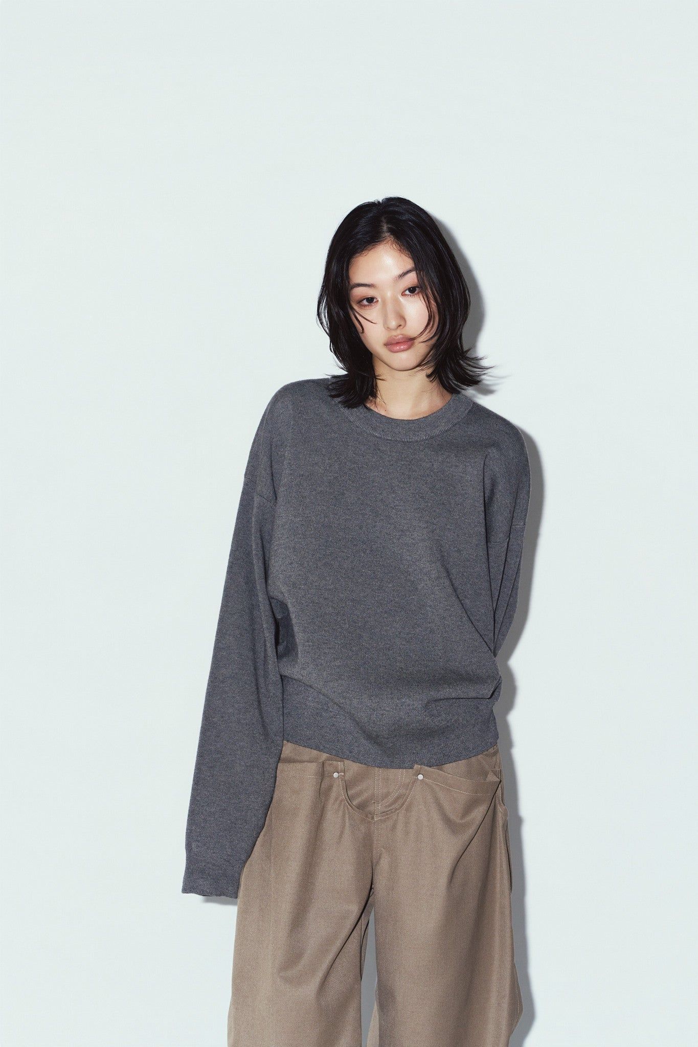 【UNISEXサイズ】2ウェイ ノームコア ニット (グレー) 2way cuffs normcore knit(unisex) (Gray) / 26AW