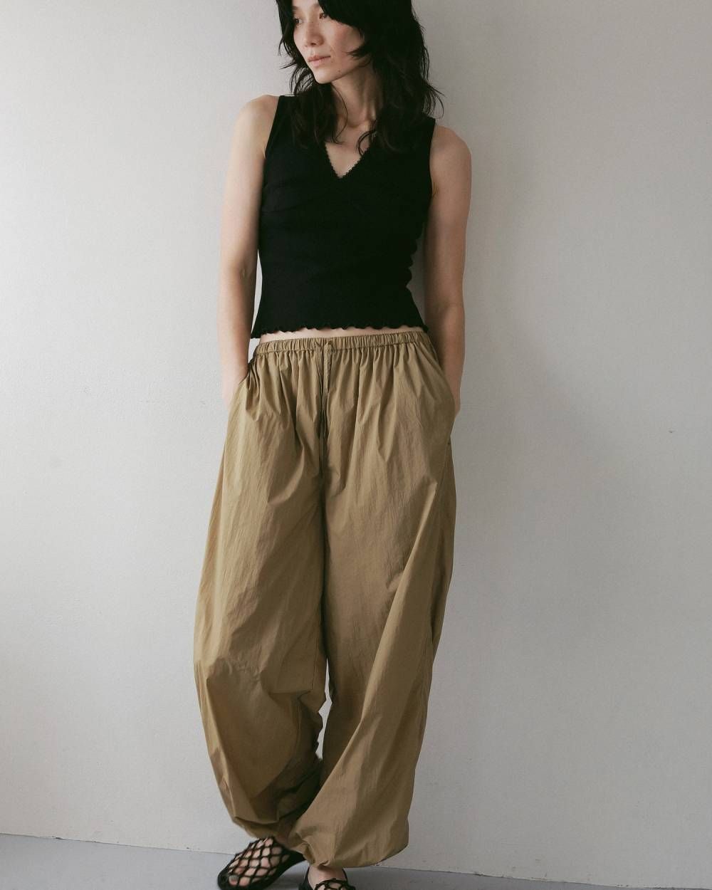 ヴィンテージ パターンメッシュ タンクトップ (ブラック) Vintage Patternmesh Tanktop (Black) / 27SS