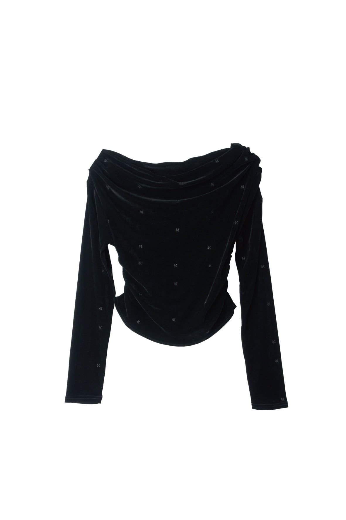 オフショルダー ベロアトップス (ブラック) off shoulder velour top (Black) / 26AW