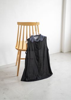 ノースリーブ シャツ (ブラック) no sleeve color scheme collar shirt (Black) /  26SS
